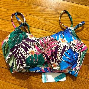 NWT sunsets California bikini Taylor bralette swim island safari top 40E/ 38F